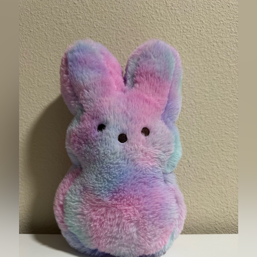 11” Pastel Tie-Dye Peep Plush Reversible Purple